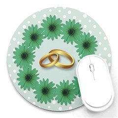 Rings Heart Love Wedding Before Round Mousepads by Sapixe