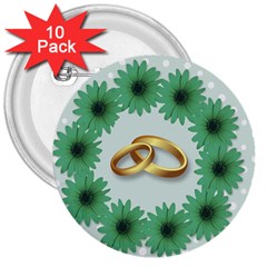 Rings Heart Love Wedding Before 3  Buttons (10 pack) 