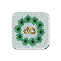 Rings Heart Love Wedding Before Rubber Square Coaster (4 pack) 