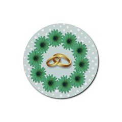 Rings Heart Love Wedding Before Rubber Coaster (Round) 