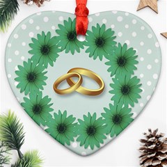 Rings Heart Love Wedding Before Heart Ornament (Two Sides)