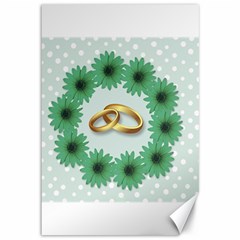 Rings Heart Love Wedding Before Canvas 12  x 18 