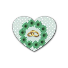 Rings Heart Love Wedding Before Rubber Coaster (Heart) 