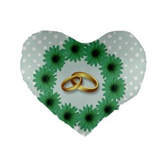 Rings Heart Love Wedding Before Standard 16  Premium Heart Shape Cushions