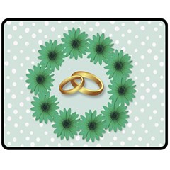 Rings Heart Love Wedding Before Double Sided Fleece Blanket (Medium) 