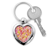 Pretty Painted Pattern Pastel Key Chains (Heart)  Front