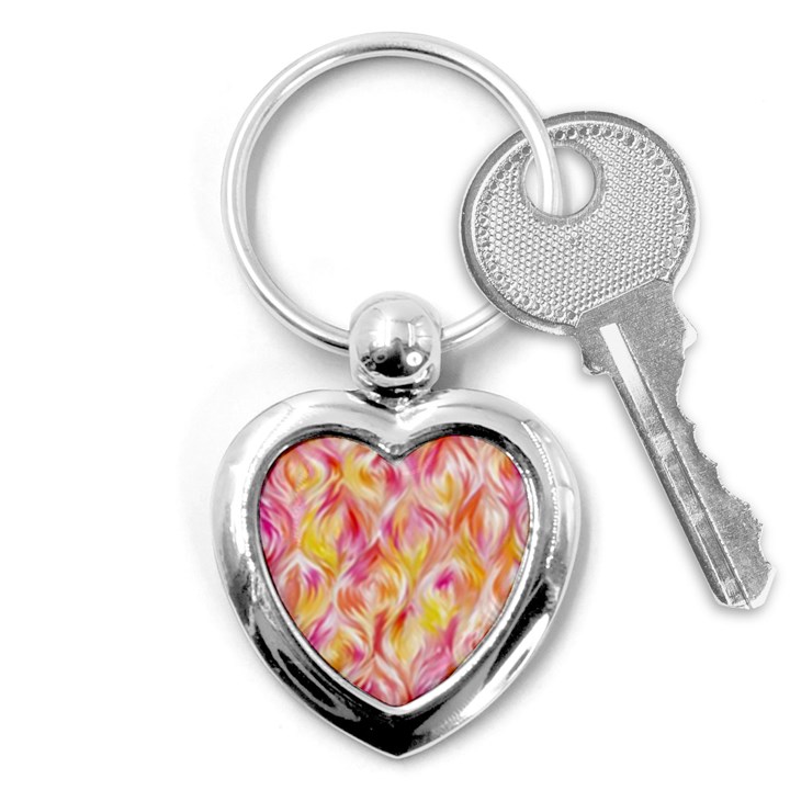 Pretty Painted Pattern Pastel Key Chains (Heart) 