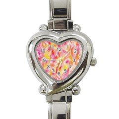 Pretty Painted Pattern Pastel Heart Italian Charm Watch by Sapixe