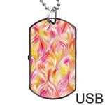 Pretty Painted Pattern Pastel Dog Tag USB Flash (Two Sides) Front