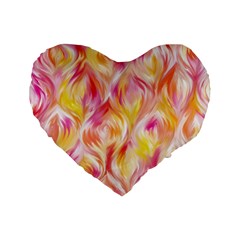 Pretty Painted Pattern Pastel Standard 16  Premium Heart Shape Cushions by Sapixe