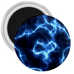 Electricity Blue Brightness Bright 3  Magnets by Sapixe