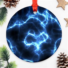 Electricity Blue Brightness Bright Ornament (round) by Sapixe