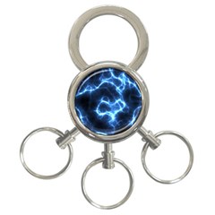 Electricity Blue Brightness Bright 3-ring Key Chains by Sapixe