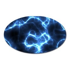 Electricity Blue Brightness Bright Oval Magnet by Sapixe