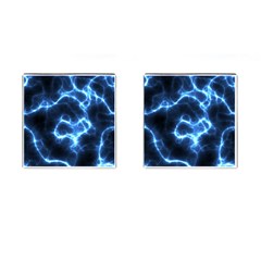 Electricity Blue Brightness Bright Cufflinks (square) by Sapixe