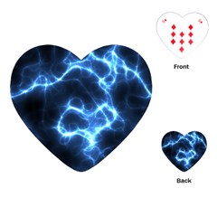 Electricity Blue Brightness Bright Playing Cards (heart) by Sapixe