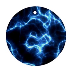 Electricity Blue Brightness Bright Round Ornament (two Sides) by Sapixe