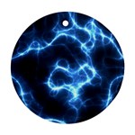 Electricity Blue Brightness Bright Round Ornament (Two Sides) Back