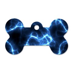 Electricity Blue Brightness Bright Dog Tag Bone (one Side) by Sapixe