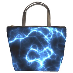 Electricity Blue Brightness Bright Bucket Bag by Sapixe