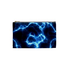 Electricity Blue Brightness Bright Cosmetic Bag (small) by Sapixe