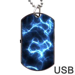 Electricity Blue Brightness Bright Dog Tag Usb Flash (two Sides) by Sapixe