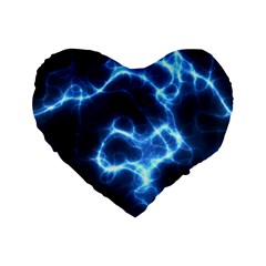 Electricity Blue Brightness Bright Standard 16  Premium Heart Shape Cushions by Sapixe