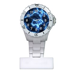 Electricity Blue Brightness Bright Plastic Nurses Watch by Sapixe