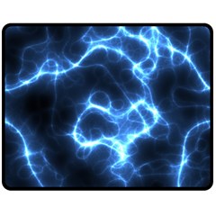 Electricity Blue Brightness Bright Double Sided Fleece Blanket (medium)  by Sapixe