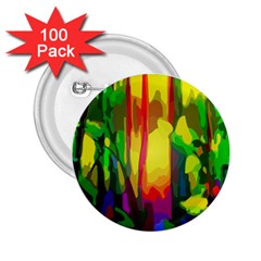 Abstract Vibrant Colour Botany 2 25  Buttons (100 Pack)  by Sapixe