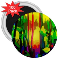 Abstract Vibrant Colour Botany 3  Magnets (100 Pack) by Sapixe