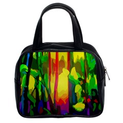 Abstract Vibrant Colour Botany Classic Handbag (two Sides) by Sapixe