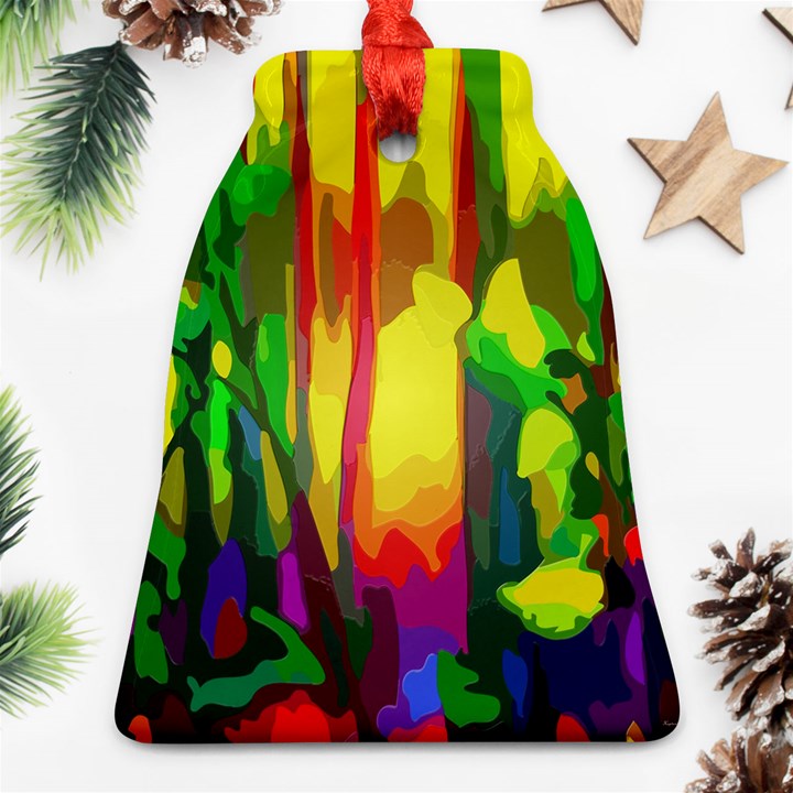 Abstract Vibrant Colour Botany Bell Ornament (Two Sides)