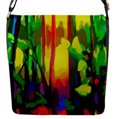 Abstract Vibrant Colour Botany Flap Closure Messenger Bag (s) by Sapixe