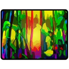 Abstract Vibrant Colour Botany Double Sided Fleece Blanket (large)  by Sapixe