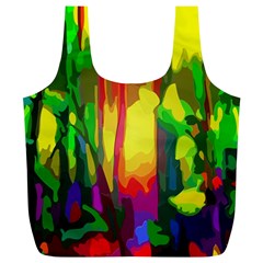 Abstract Vibrant Colour Botany Full Print Recycle Bag (xl) by Sapixe