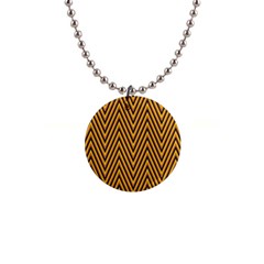 Chevron Brown Retro Vintage 1  Button Necklace by Sapixe