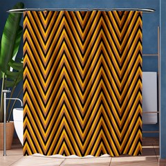 Chevron Brown Retro Vintage Shower Curtain 60  X 72  (medium)  by Sapixe