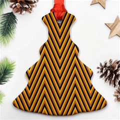 Chevron Brown Retro Vintage Ornament (christmas Tree)  by Sapixe