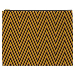 Chevron Brown Retro Vintage Cosmetic Bag (xxxl) by Sapixe