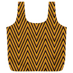 Chevron Brown Retro Vintage Full Print Recycle Bag (xl)