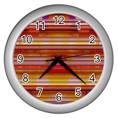 Abstract Stripes Color Game Wall Clock (silver) by Sapixe