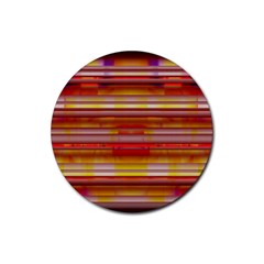 Abstract Stripes Color Game Rubber Round Coaster (4 Pack)  by Sapixe