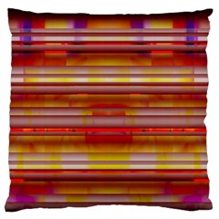 Abstract Stripes Color Game Large Flano Cushion Case (one Side) by Sapixe