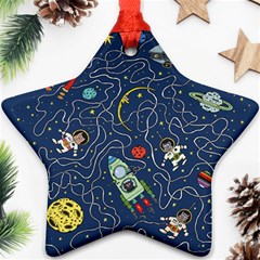 Cat Cosmos Cosmonaut Rocket Ornament (star) by Sapixe