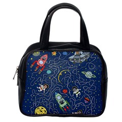 Cat Cosmos Cosmonaut Rocket Classic Handbag (one Side)