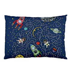 Cat Cosmos Cosmonaut Rocket Pillow Case (two Sides) by Sapixe