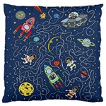 Cat Cosmos Cosmonaut Rocket Large Cushion Case (Two Sides) Front