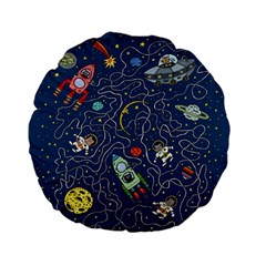 Cat Cosmos Cosmonaut Rocket Standard 15  Premium Flano Round Cushions by Sapixe