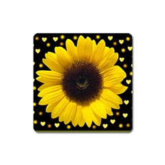 Flowers Hearts Heart Square Magnet by Sapixe